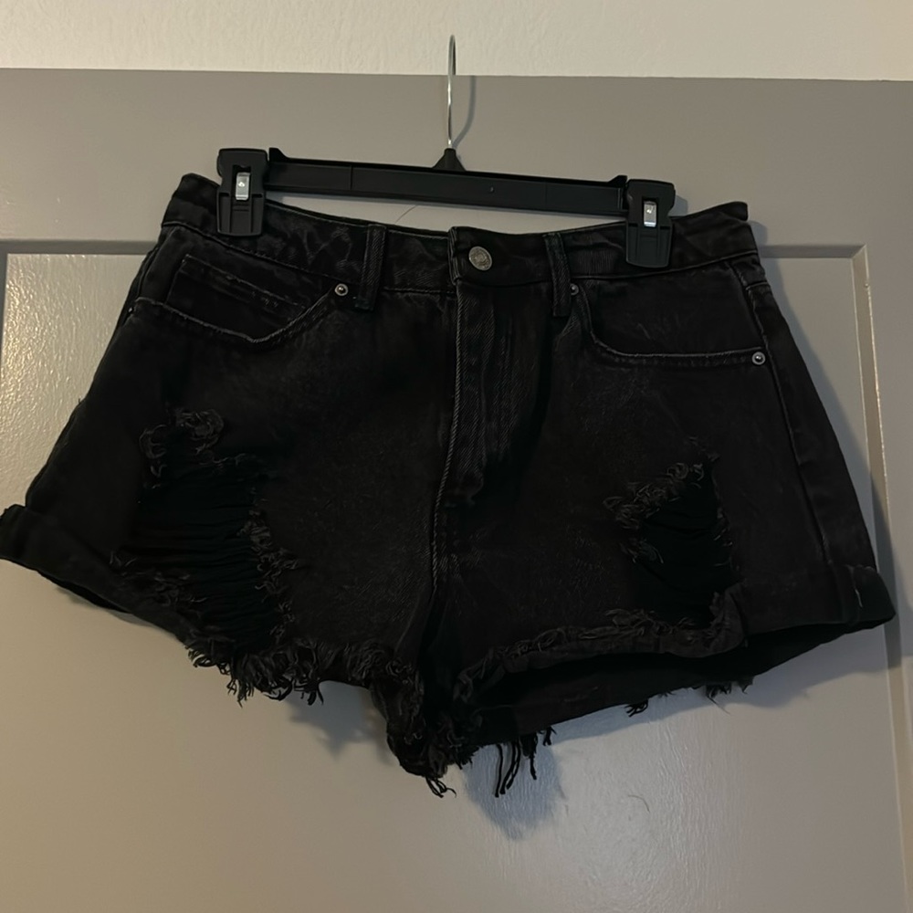 Black Ripped Shorts